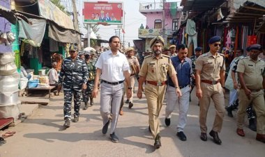 बयाना और नदबई विधानसभा क्षेत्र में अधिकारियों ने केन्द्रीय बल के साथ किया फ्लैग मार्च