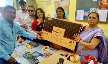 जोधपुर : बेटी एक मुस्कान नई सोच संस्थान द्वारा सरकारी स्कूल में दिया गया स्मार्ट टीवी  