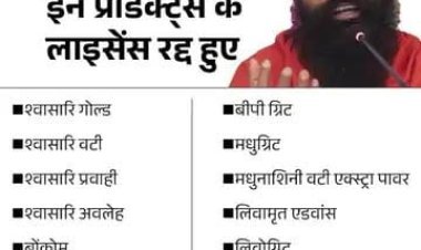 उत्तराखंड सरकार ने बाबा रामदेव की पतंजलि आयुर्वेद और दिव्य फार्मेसी के लगभग 14 प्रोडक्ट्स के मैन्युफैक्चरिंग लाइसेंस को सस्पेंड कर दिया है  