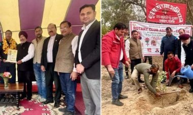 रोटरी क्लब के प्रधान हरप्रीत सिंह ने बीएसएफ मुख्य कमांडर के.एन त्रिपाठी को स्मृति चिन्ह देकर सम्मानित किया