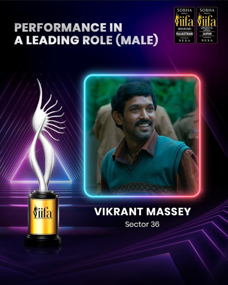 Vikrant Massey Nominated for Best Performance in a Leading Role (Male) for ‘Sector 36’ at Sobha Realty IIFA Digital Awards!