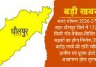 बजट घोषणा 2026-27 के तहत धौलपुर जिले में 122.35 किमी नॉन-पेचेबल-मिसिंग लिंक सड़कों का होगा निर्माण